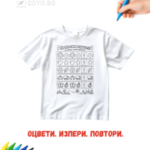 Alternative view of Детска тениска за оцветяване - Продължи редицата